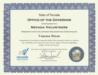 Office of the Gov Volunteer Recognition
