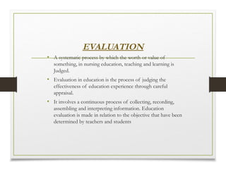 Comprehensive Guide to Programme Evaluation in Nursing Education | PPTX