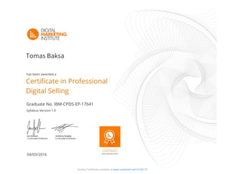Verified Certificate available at www.credential.net/10162137
 