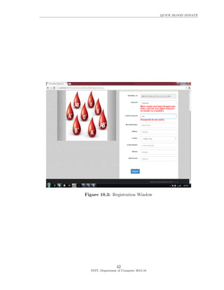 QUICK BLOOD DONATE
Figure 10.3: Registration Window
42
SVIT, Department of Computer 2015-16
 