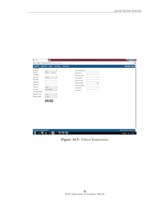 QUICK BLOOD DONATE
Figure 10.7: Vehical Registration
46
SVIT, Department of Computer 2015-16
 