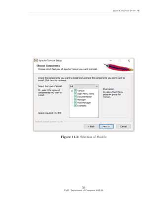 QUICK BLOOD DONATE
Figure 11.3: Selection of Module
50
SVIT, Department of Computer 2015-16
 