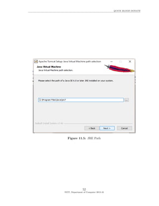 QUICK BLOOD DONATE
Figure 11.5: JRE Path
52
SVIT, Department of Computer 2015-16
 