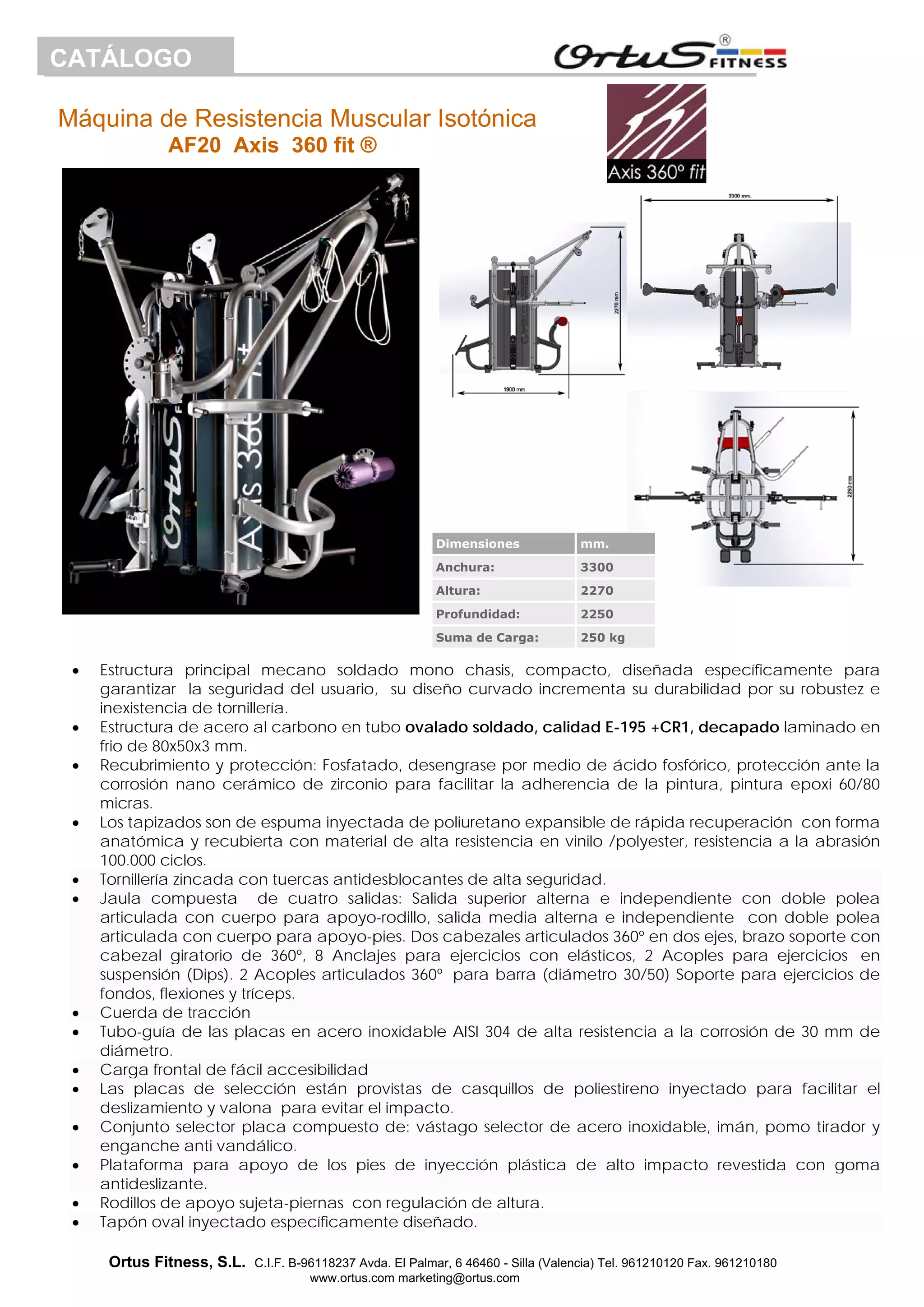 360 Machine Pdf Af20 axis 360 fit ficha tecnica | PDF