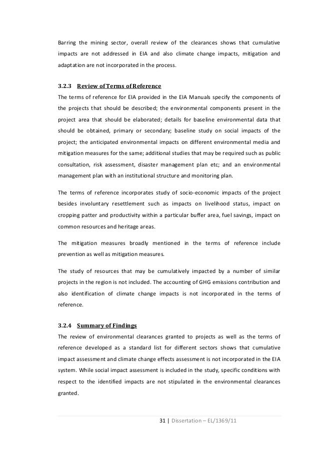 Dissertation environmental law review