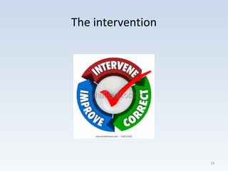 The intervention
19
 