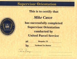 UPS Supervisor Certificate