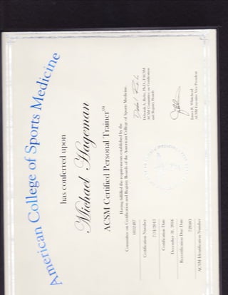 ACSM Personal Training Certification