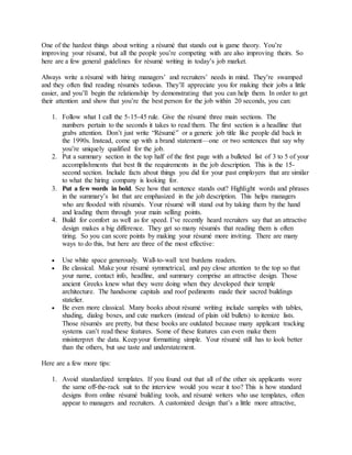 Not Your Father 39 s Resume Two - Not Your Father S Resume Two 1 320 