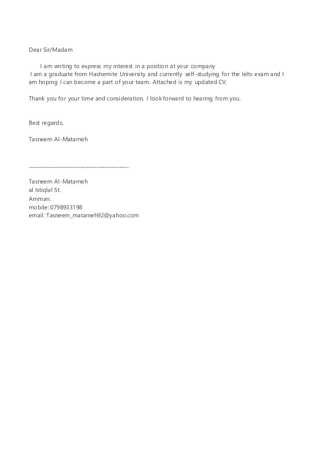 i am writing to express my interest