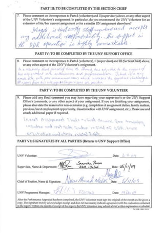 UN Performance Appraisal Report