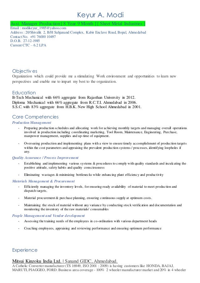 resume production