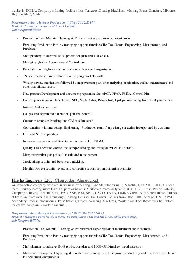 resume production