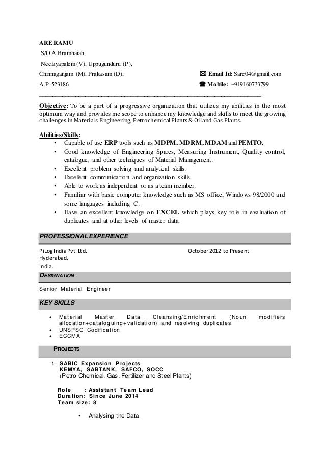 material master data management resume material master data management resume