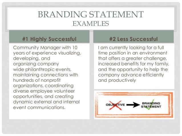 examples of branding statements for a resume
