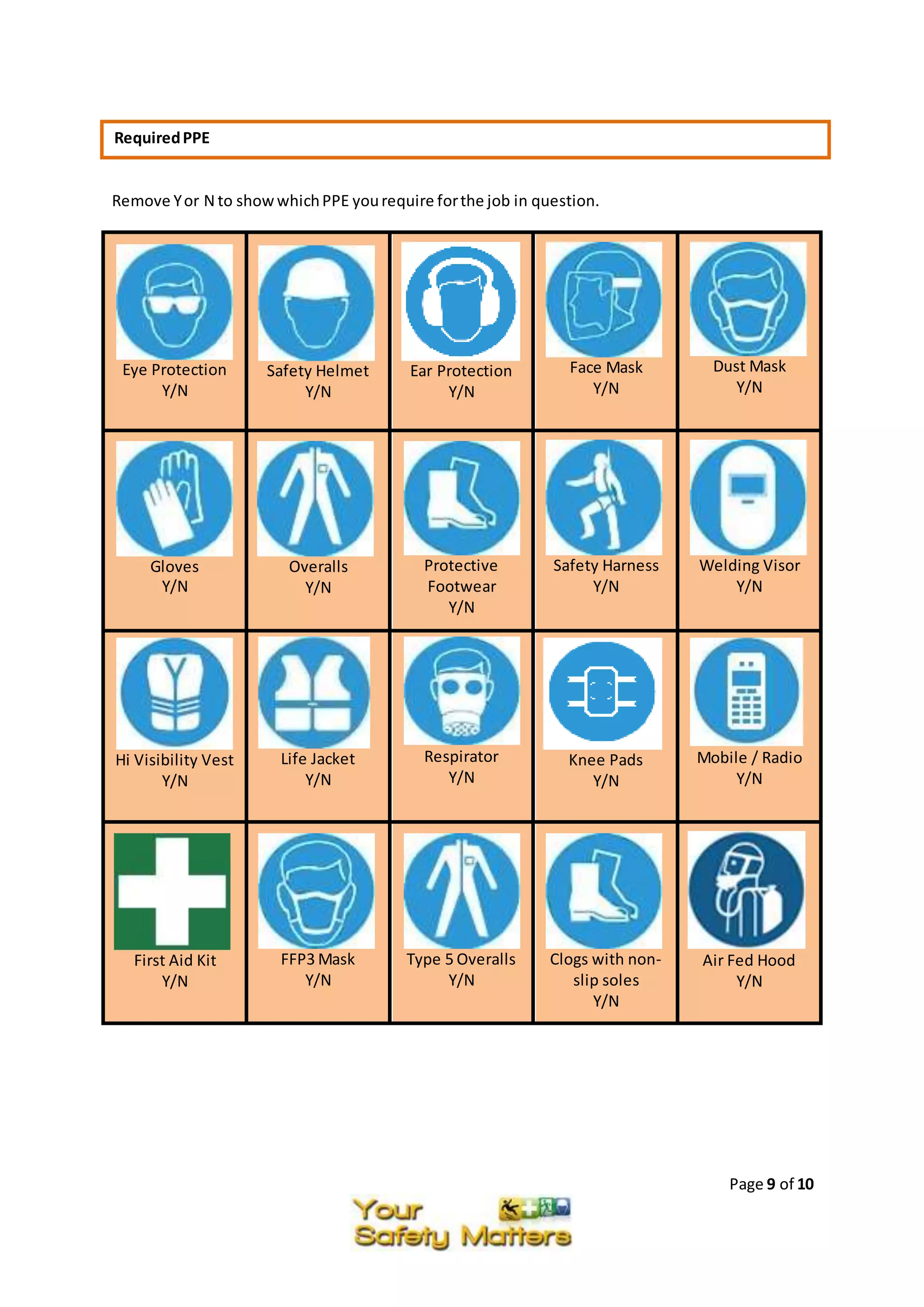 Working at Height - Risk Assessment Template | DOCX