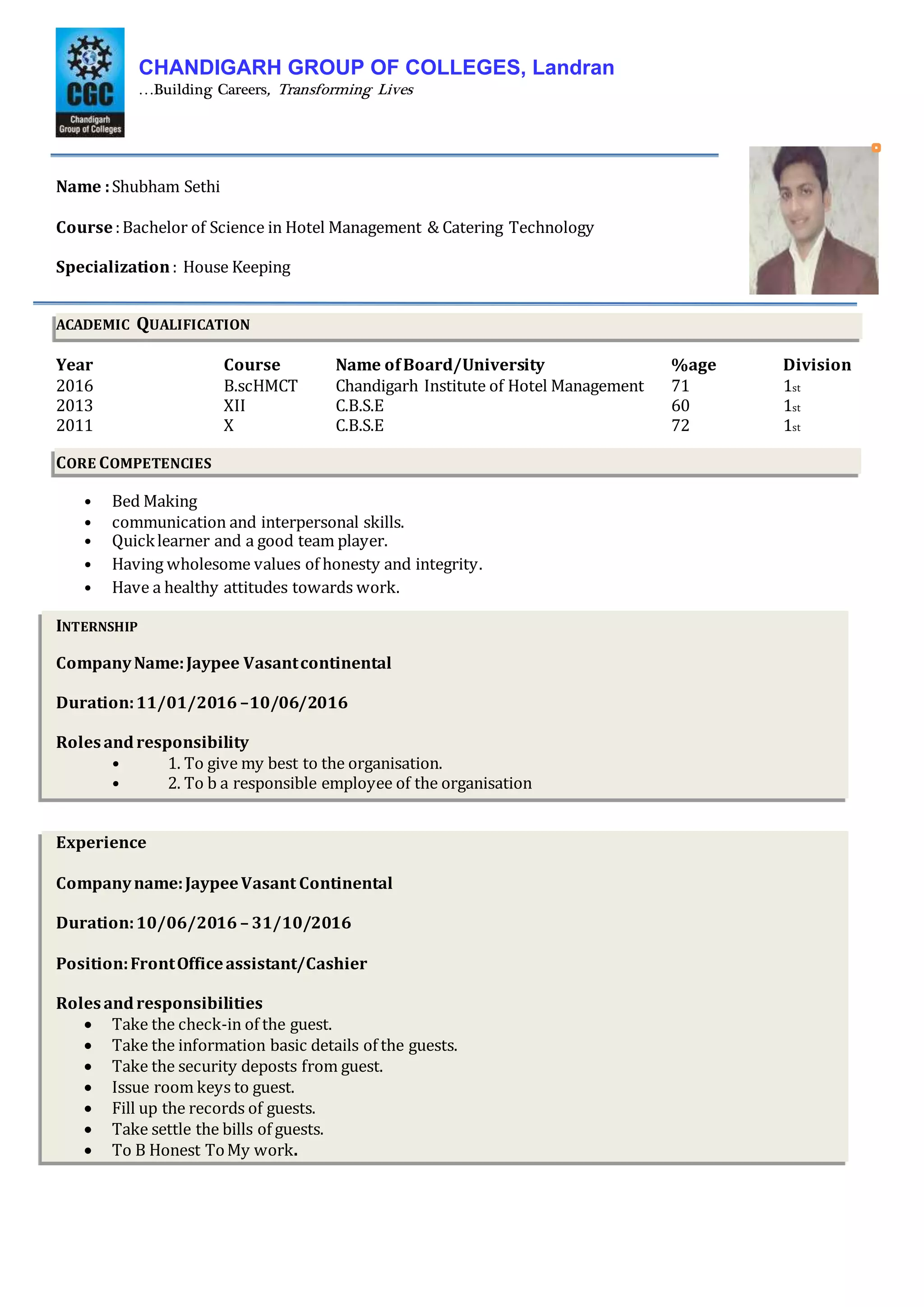 Final Resume HMCT Shubham DOCX