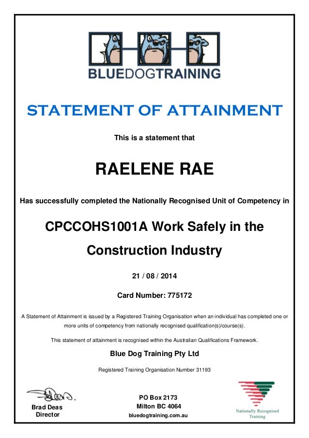 WHite Card Stat Of Attainment 21Aug14