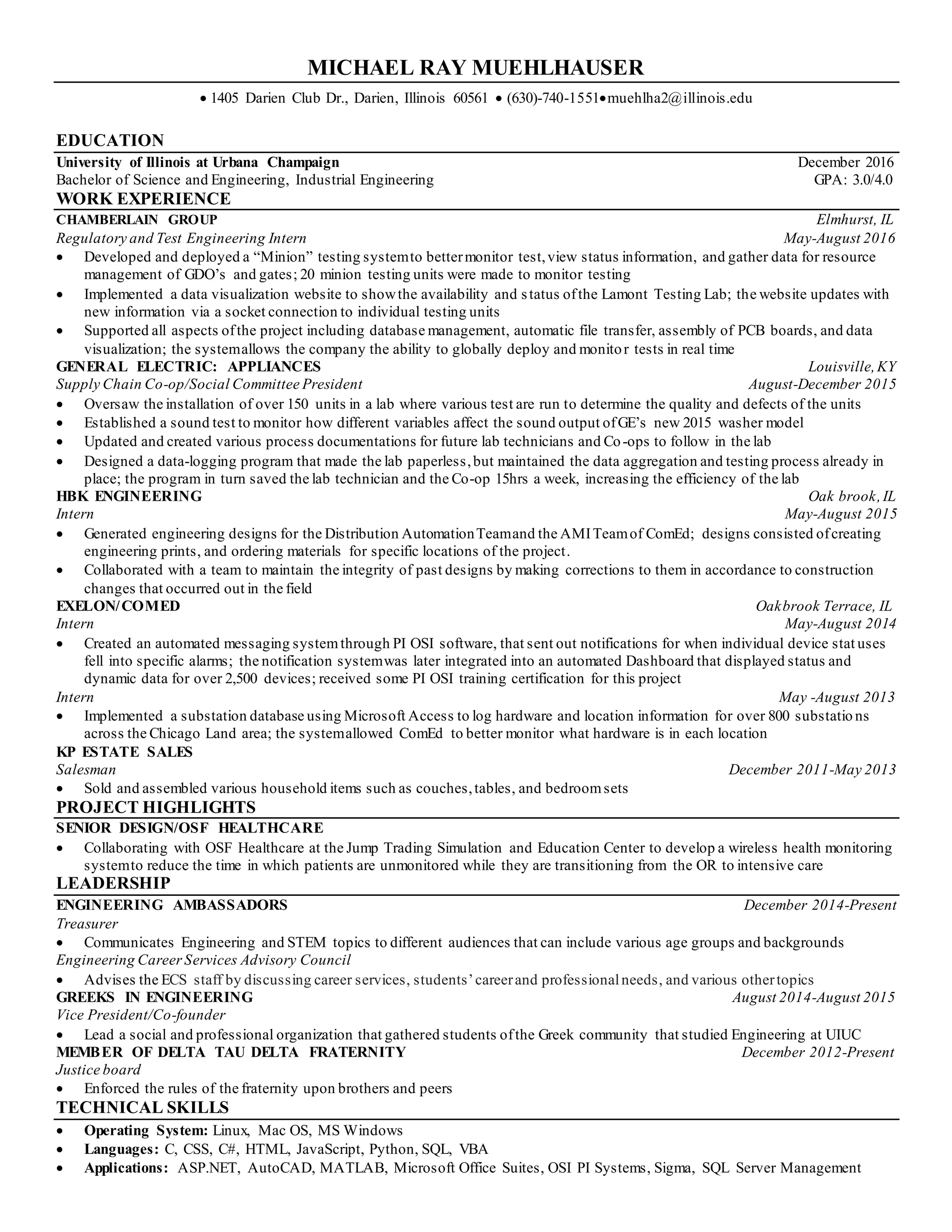 2016 CAREER FAIR RESUME PDF - 2016 Career Fair Resume 1 2048 