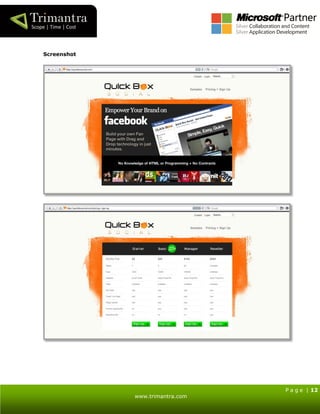 P a g e | 12
www.trimantra.com
Screenshot
 