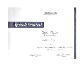 2nd place speech contest