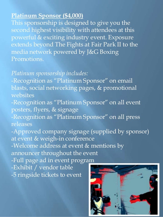 j g boxing sponsorship proposal sample sponsorship proposal
