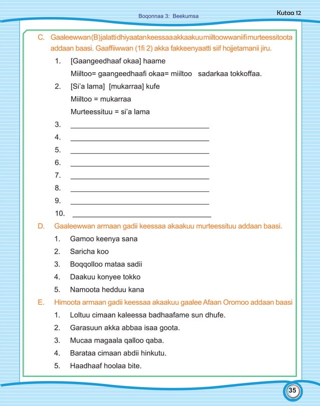 Afaan Oromoo Grade 12 Student Guides Pdf