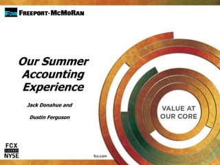 Jack Donahue and
Dustin Ferguson
Our Summer
Accounting
Experience
 