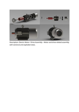 Description: Electric Motor / Drive Assembly – Motor and drive-related assembly
with sectional and exploded views.
 