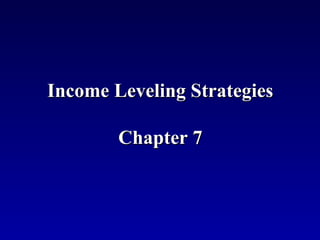 Income Leveling Strategies

        Chapter 7
 