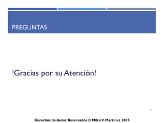 ICD-10-CM
Derechos de Autor Reservados © Milca V. Martínez 2017
Ejemplos de lateralidad
• C50.511
Malignant neoplasm of lower-outer quadrant of right female breast
• H01.111
Allergic dermatitis of right upper eyelid
• L89.223
Pressure ulcer of left hip, stage 3
70
 