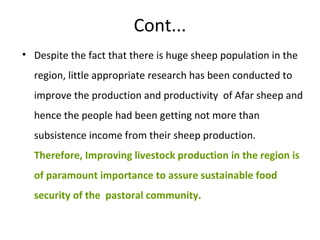 Progresses of designing community-based breeding strategies for indigenous sheep breeds of smallholders in Ethiopia (Afar Region)