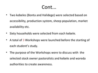 Progresses of designing community-based breeding strategies for indigenous sheep breeds of smallholders in Ethiopia (Afar Region)