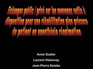Anne Godier
Laurent Delaunay
Jean-Pierre Estebe
 