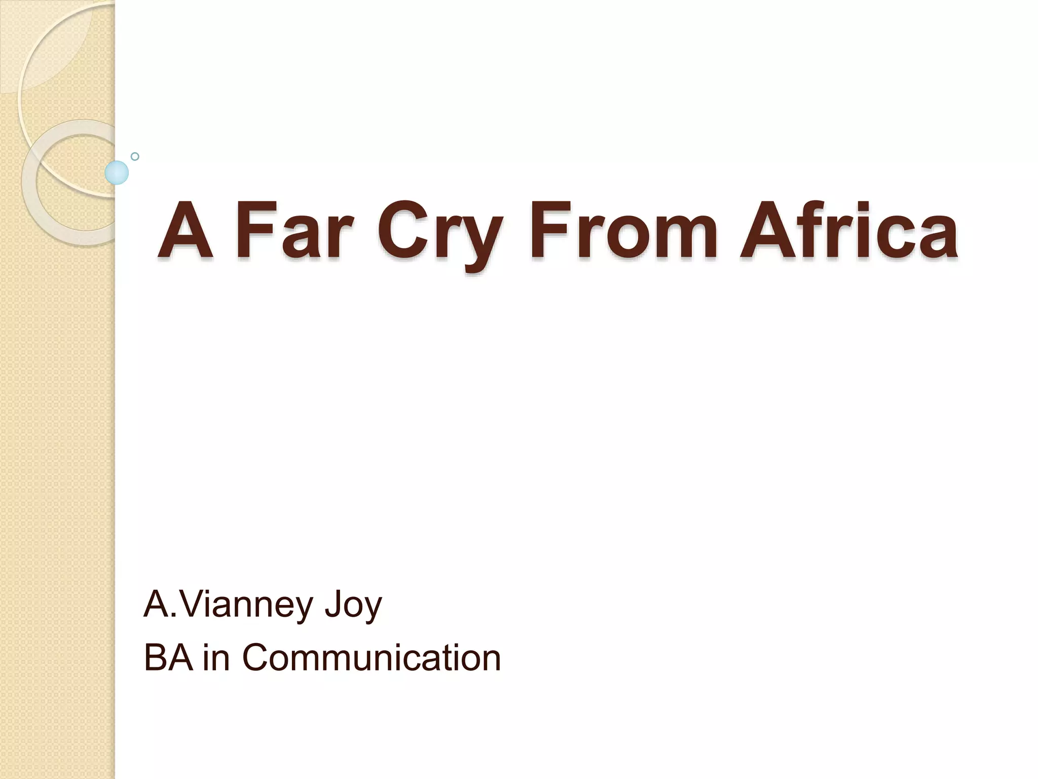 A far Cry from Africa by Derek Walcott | PPTX