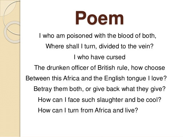 A Far Cry From Africa By Derek Walcott A Far Cry From Africa By Derek Walcott