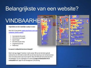 Belangrijkste van een website?
VINDBAARHEID!
 