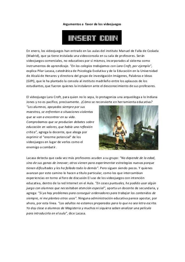 Argumentos a favor de los videojuegos