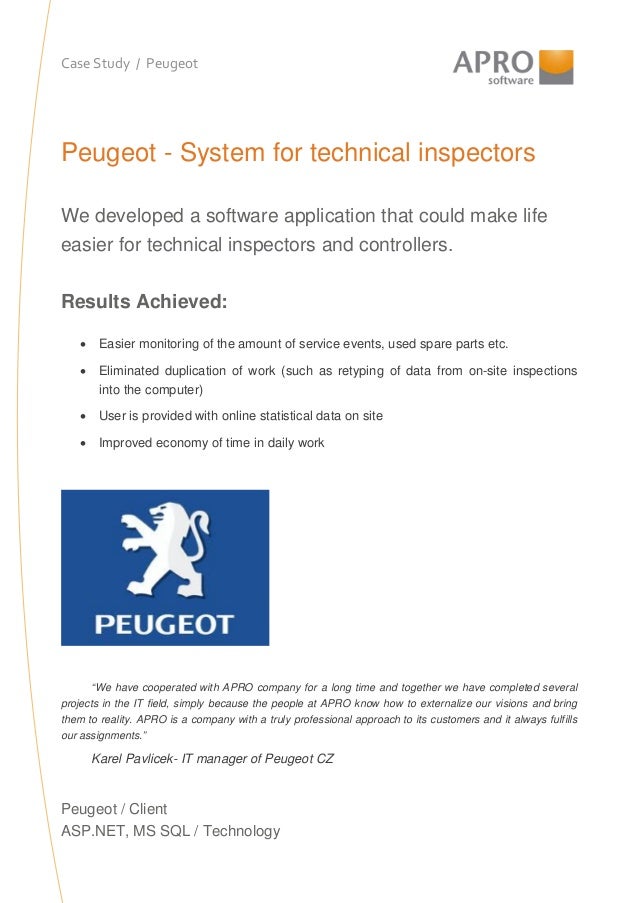 APRO Case Study Peugeot