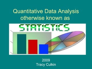 Quantitative Data Analysis
otherwise known as
2009
Tracy Culkin
 