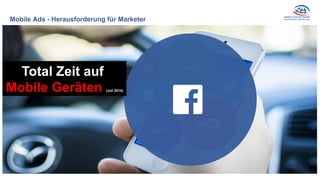 Mobile Ads - Herausforderung für Marketer
Total Zeit auf
Mobile Geräten (Juli 2014)
 
