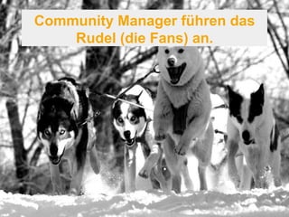 Community Manager führen das 
Rudel (die Fans) an. 
 
