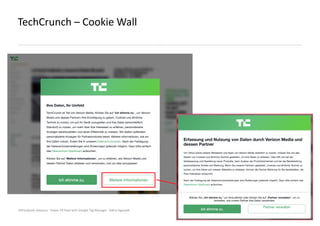 AllFacebook Advance · Power FB Pixel with Google Tag Manager · Rahul Agarwal
TechCrunch – Cookie Wall
 