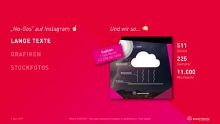 2. April 2019 BRAIN CONTENT - Die experimenta auf Instagram | Lea Wilhelm u. Timo Haberl
„No-Gos“ auf Instagram ☝
LANGE TE...
