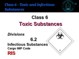 Class 6 - Toxic and Infectious
Substances
78
 