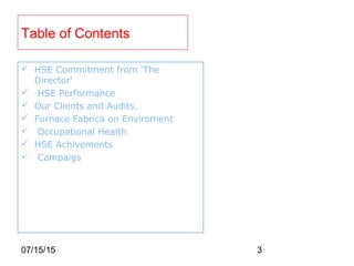 HSE Annual Performance | PPT