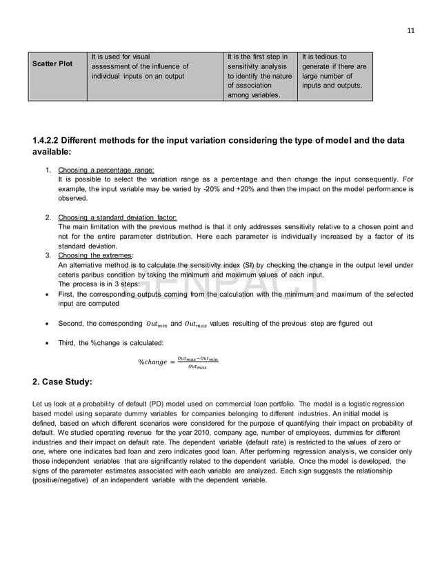 Stress testing & sensitivity Analysis -Requirements and methods | DOCX