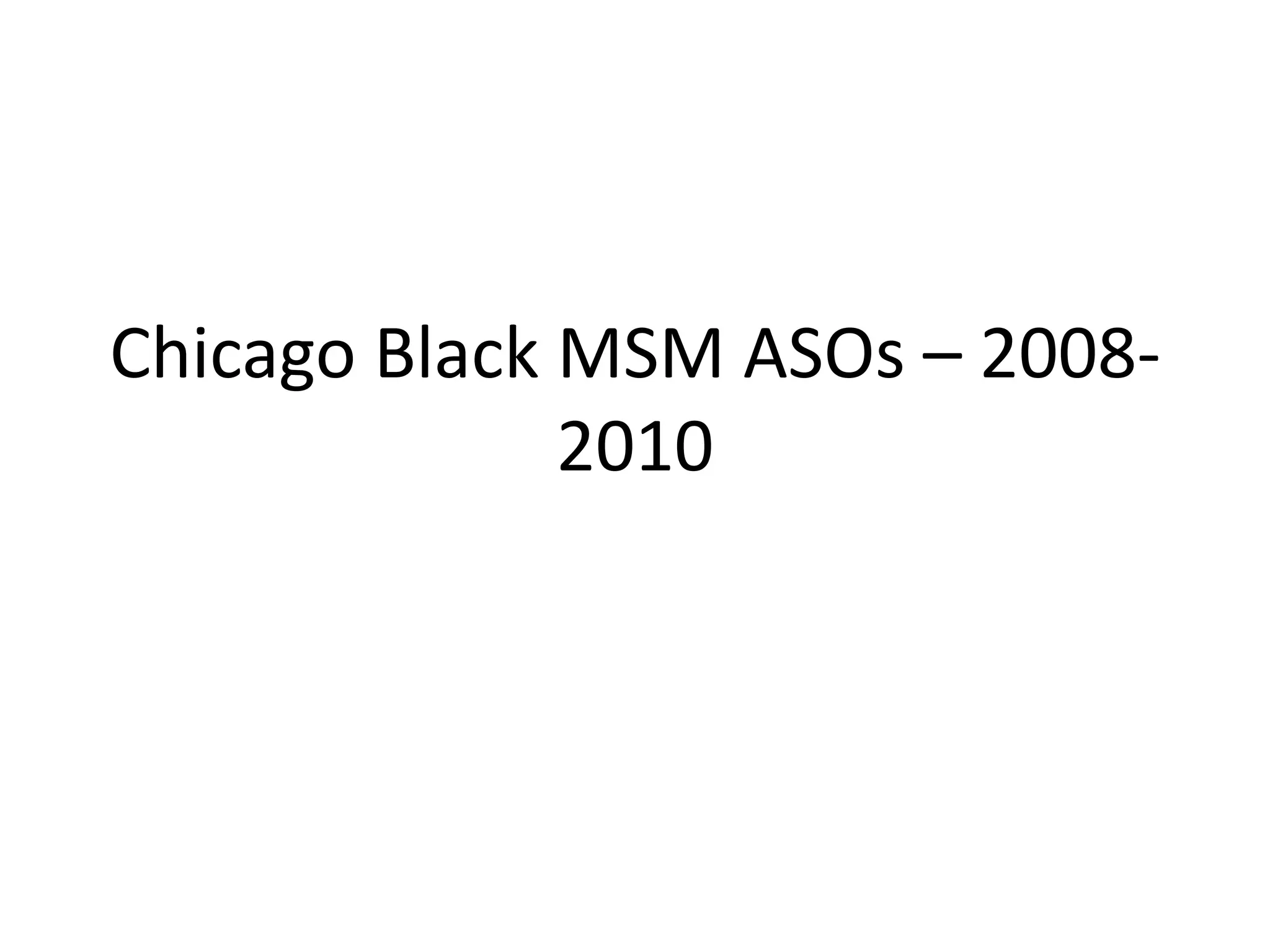Chicago Black MSM ASOs – 2008- 2010  