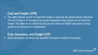 Cfr Risk INCOTERMS | PPTX