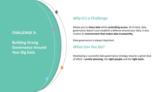 AGE FRIENDLY ECONOMY | FUTURE OPPORTUNITIES FOR SMES
CHALLENGE 3:
Building Strong
Governance Around
Your Big Data
Why It’s...
